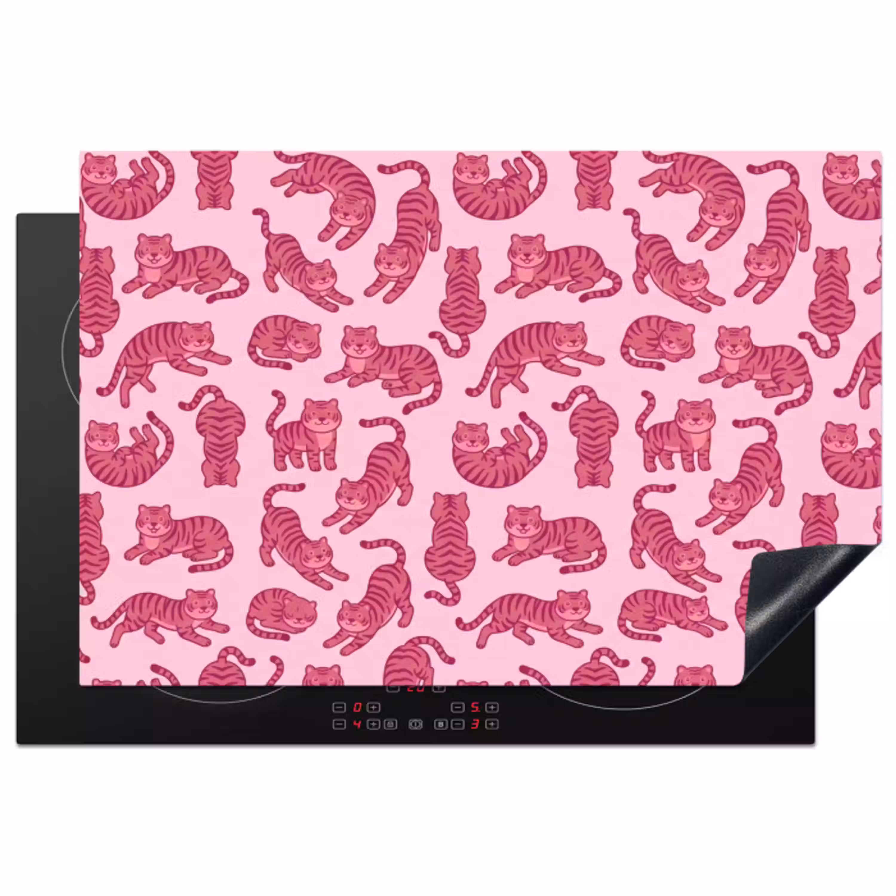 Dieren - Patroon - Roze - Speels - Cartoon Inductie beschermer vinyl 3mm klein -3d