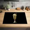 Milkshake - Goud - Drinken - Zwart Inductie beschermer vinyl 3mm klein -sfeer5