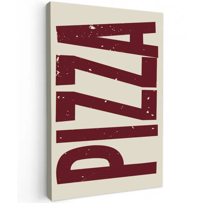 Pizza - Vintage - Decoratie - Japandi canvas 2cm klein -z3d