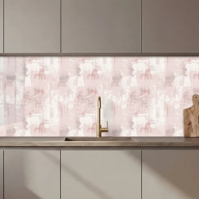 Kitchen splashback - Brush stripes - Faded - Pink