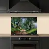 Pad - Bomen - Schaduw - keuken achterwand spatscherm klein -sfeer1