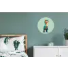 Cartoon - Dino - Oranje - Stekels Wandcirkel aluminium klein -slaapkamer