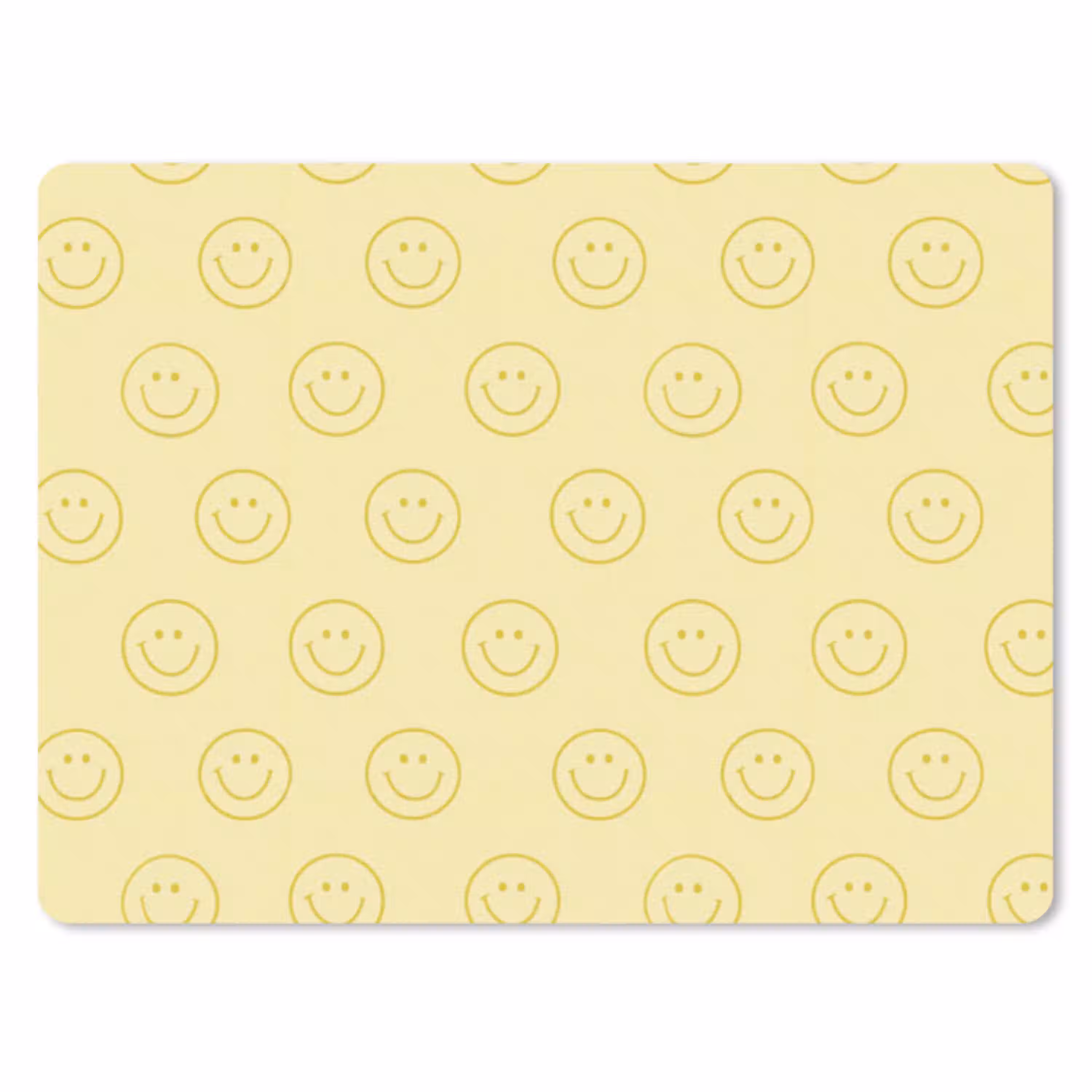 Smileys - Patroon - Retro - Zachtgeel muismat rubber klein 262 -3d