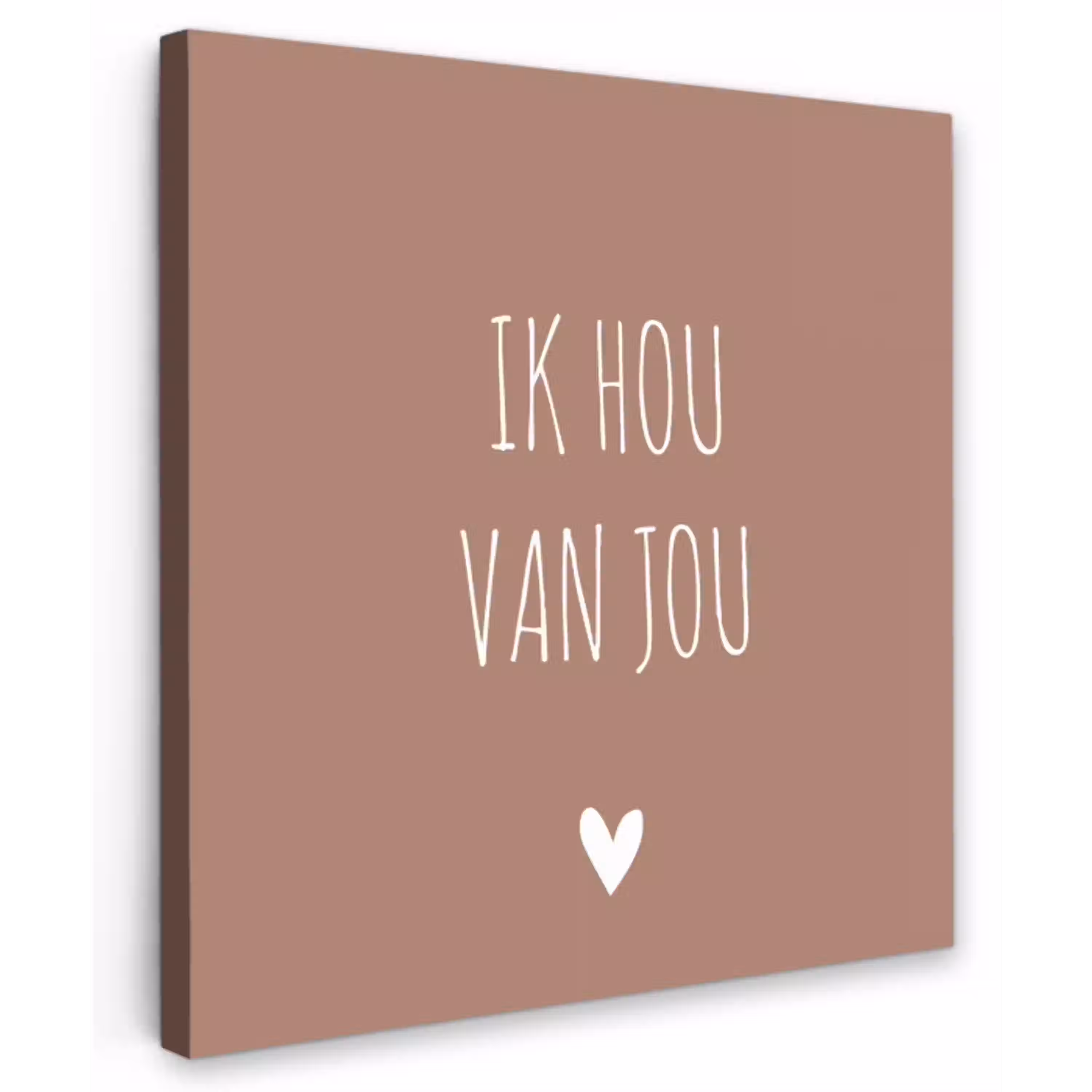 Quotes - Ik hou van jou - Spreuken Tuinposter op houten frame 2 cm dik klein -3d