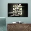 Cheers - Wijn - Zwart - Wit canvas 2cm klein -sfeer4