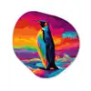 Ijsschots - Pinguïn - Abstract - Lucht Wandcirkel Organisch Plexiglas middel -3d