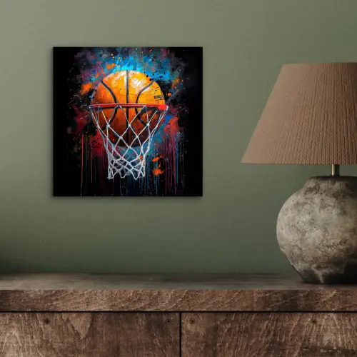 Graffiti - Basketbal - Sport - Zwart - Street art aluminium wit klein -sfeer2