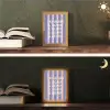 Try again - Strepen - Roze - Verticaal - Blauw Light Box met kabel (Tafellamp) klein -sfeer3