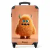 Oranje monster op een oranje achtergrond NBS - Handbagage koffer - Kinderen Unisex middel -productfoto_recht