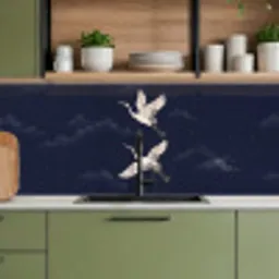 Kraanvogels - Nachthemel - Blauw keuken achterwand 2 middel -sfeer3
