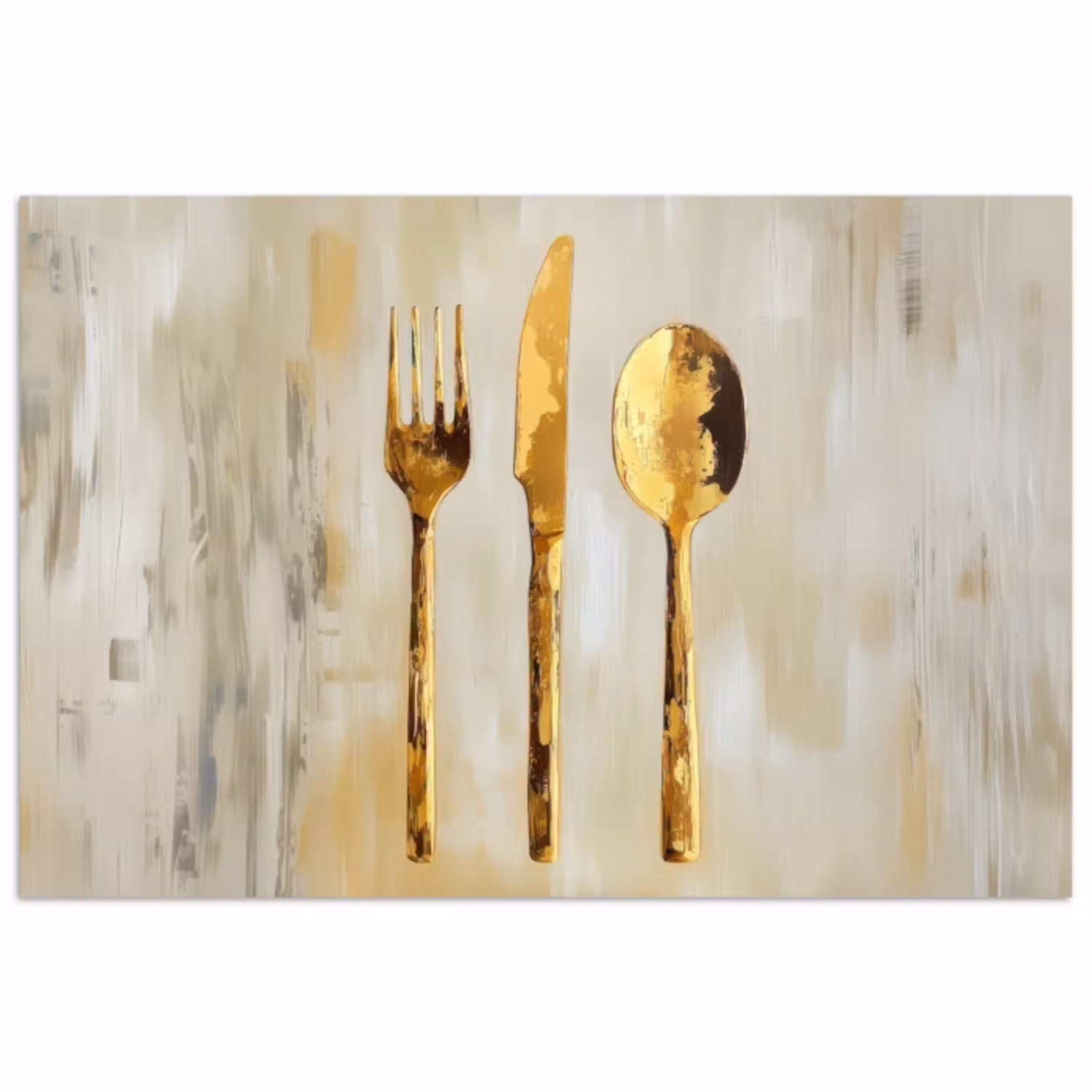 Verf - Goud - Bestek poster papier klein -3d