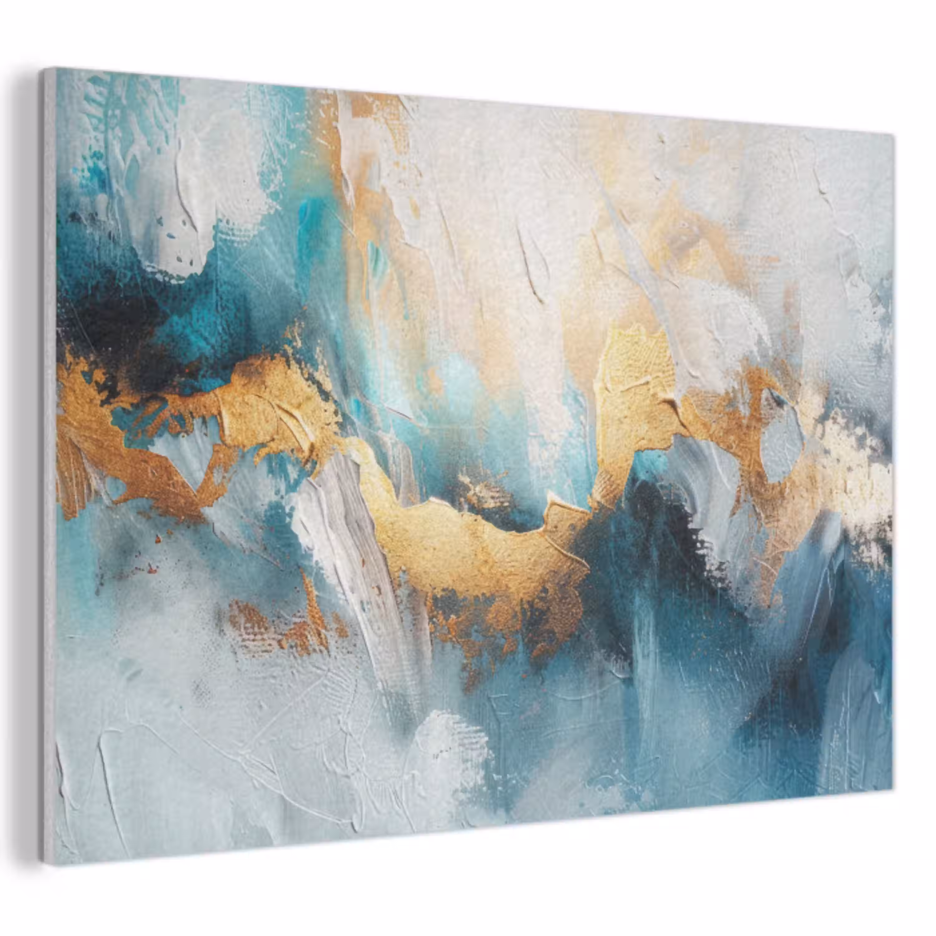 Abstract - Kunst - Gold - Blauw PET vilt klein -3d