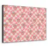 Roze - Retro - Patroon - Geblokt Textielframe zwart klein 947 -3d