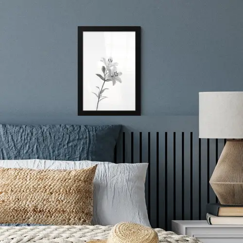 Lelies - Elegant - Zwart - Wit fotolijst zwart zonder passe partout klein -sfeer3
