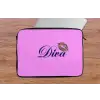 Diva - Lip - Panterprint - Roze laptophoes neopreen klein -tafel