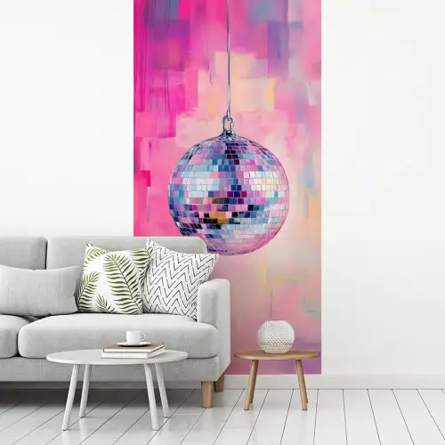 Discobal - Pink - Verf fotobehang vinyl groot -woonkamer