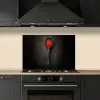 Zwart - Lepel - Caviar keuken achterwand spatscherm klein -sfeer1