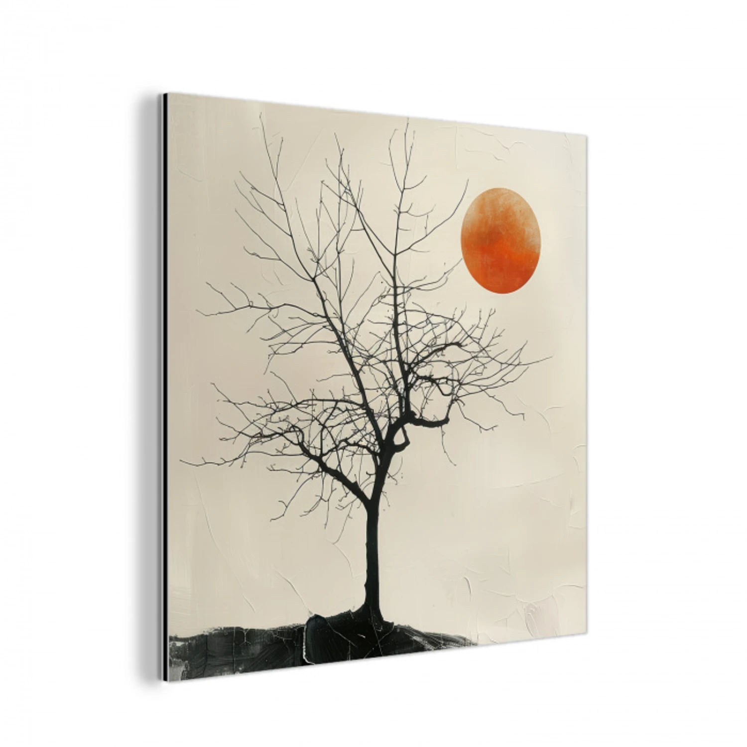 Boom - Zon - Modern - Landschap aluminium wit klein -3d