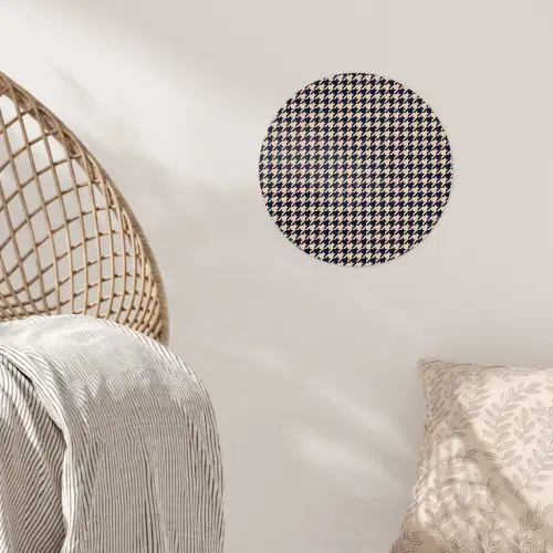 Plaid - Patroon - Ruit - Donkerblauw Wandcirkel behangsticker klein 186 -sfeer4