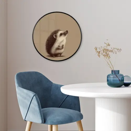 Egel - Snuitje - Bruin - Stekels Fotolijst rond zonder passe partout klein -sfeer2