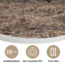 Boerderijdieren - Groep - Mist - Natuur - Rustiek Akoestische PET Vilt - Rond klein -closeup_DE