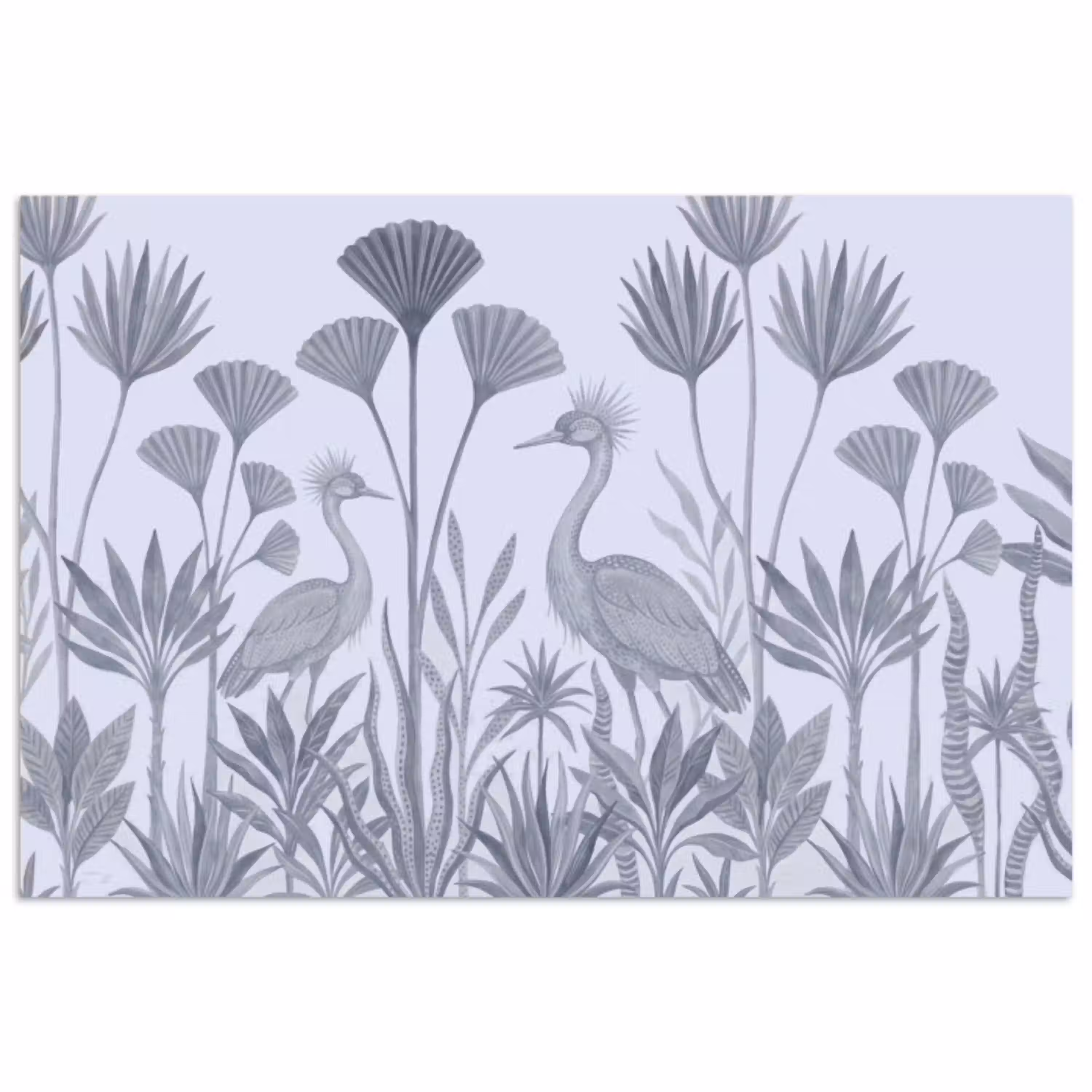 Vogel - Tropisch - Illustratie - Blauwgrijs - Natuur poster papier klein -3d