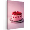 Taart - Hart - Roze Tuinposter op houten frame 2 cm dik klein -3d