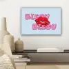 Bisou - Blauw - Roze - Lippen canvas 2cm klein -sfeer6