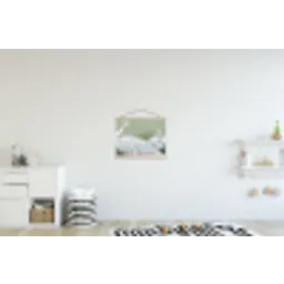 Pauwen - Wit - Natuur - Groen textielposter latten blank klein -kinderkamer