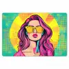 Zonnebril - Vrouw - Zonnig - Geel Placemat vinyl groot -zzsfeer1_Kitchenyeah-website