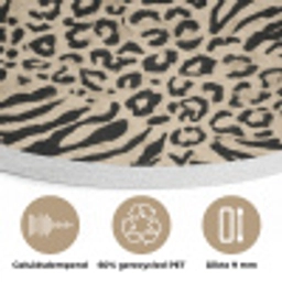 Giraf - Zebra - Motief - Bruin Akoestische PET Vilt - Rond klein 838 -closeup_NL