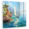 Zeilboot - Rotsen - Kust - Huizen plexiglas 5mm klein -zzzproduct_nieuw