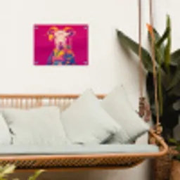 Geit - Hoorns - Kimono - Kleurrijk tuinposter los doek klein -sfeer7