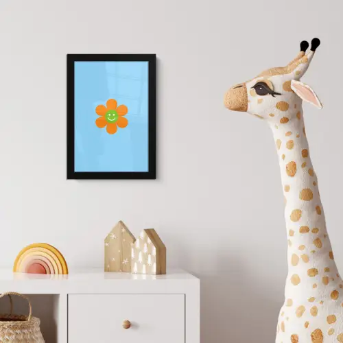 Bloem - Smiley - Kleurrijk fotolijst zwart zonder passe partout klein -usfeer4_kinderkamer