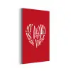 Rood - Hart- Tekst - Valentijn aluminium wit klein -3d