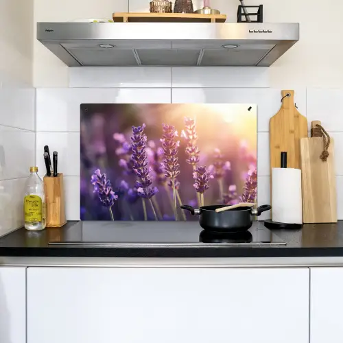 Lavendelbloemen - Paars - Zonlicht Inductie beschemer met haakjes klein -sfeer2