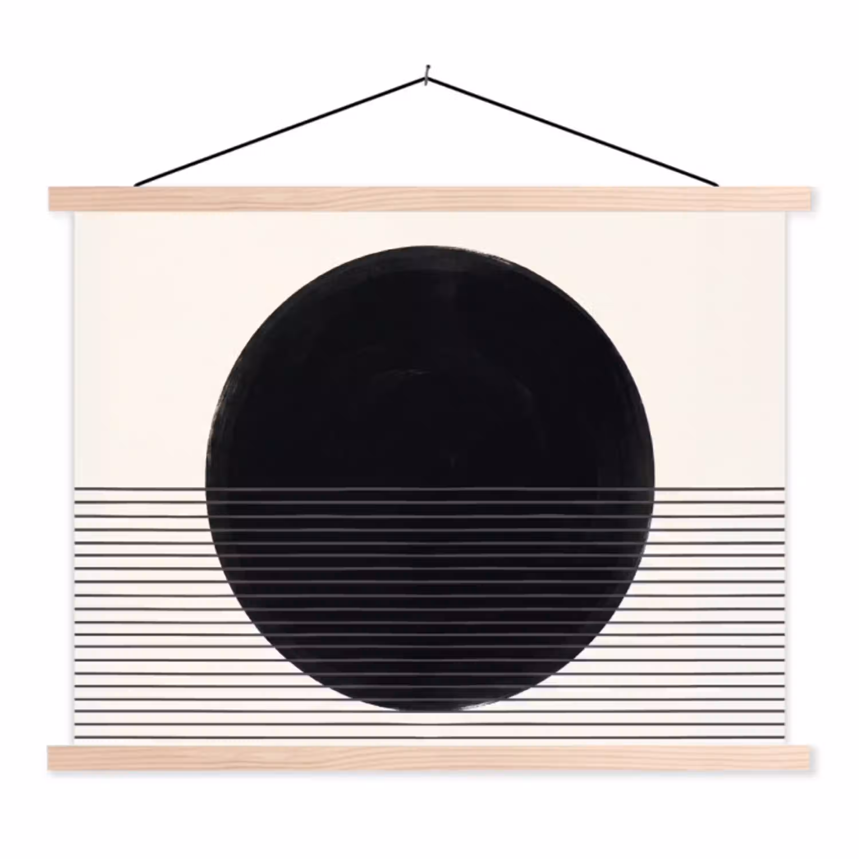 Cirkel - Lijnen - Abstract textielposter latten blank klein -3d