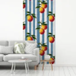 Strepen - Citroen - Blauw fotobehang vinyl groot 64 -woonkamer