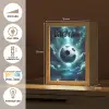 Voetbal - Galaxy - Ruimte - Sport - Blauw Light Box met kabel (Kinderlampje) klein -USP_FR
