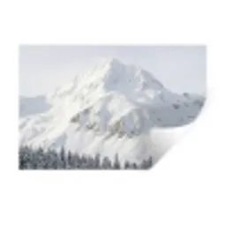 Berg - Sneeuw - Winter - Natuur - Wit Muursticker klein -3d