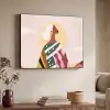 Vrouw - Zon - Kleurrijk Textielframe zwart klein -sfeer3