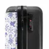 Klassiek vogel en bloemen patroon blauw met wit NBS - Handbagage koffer - Kinderen Unisex middel -slot