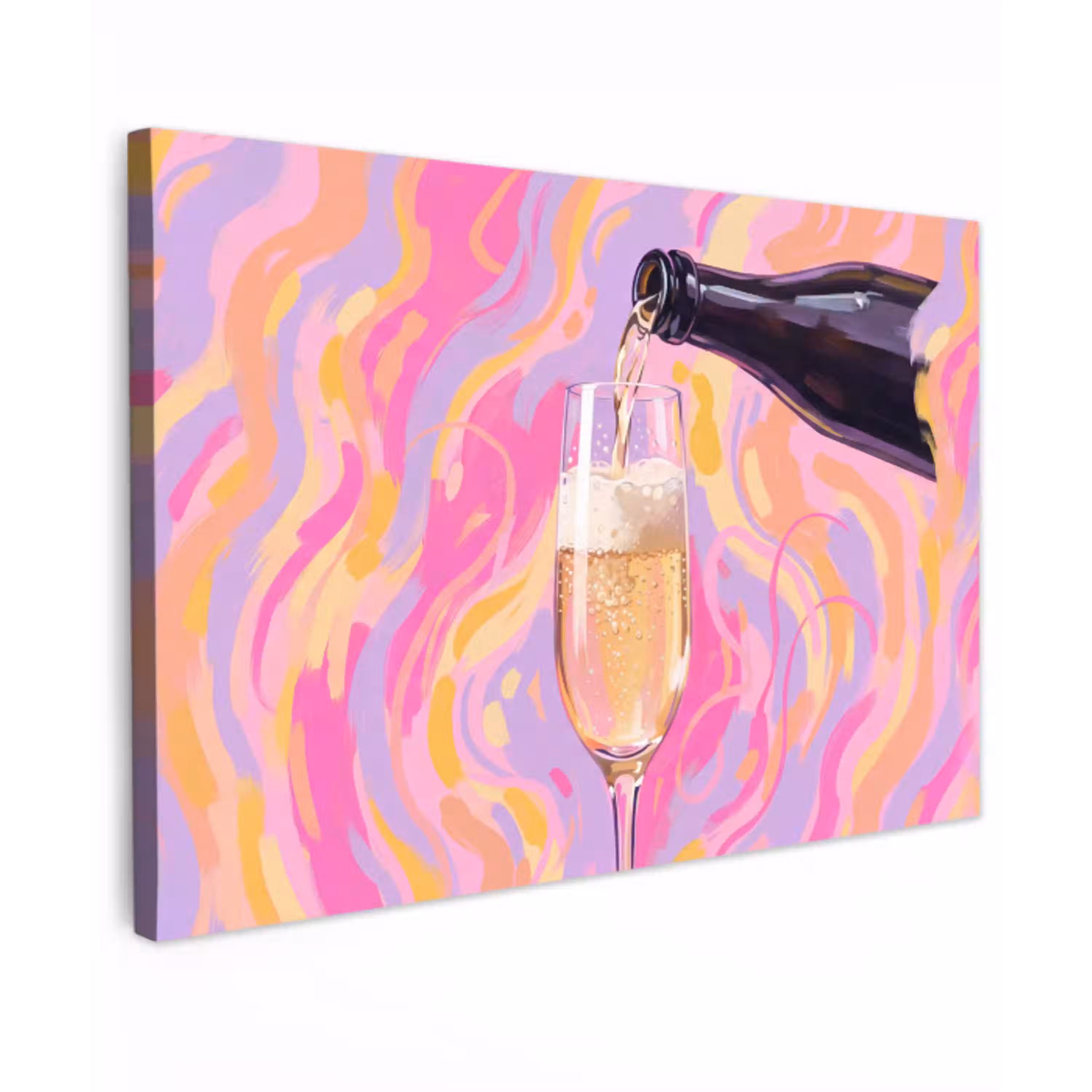 Drank - Inschenken - Feest - Abstract - Roze canvas 2cm klein -z3d