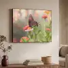 Bloemen - Vlinder - Natuur - Bloem Textielframe zwart klein -sfeer3