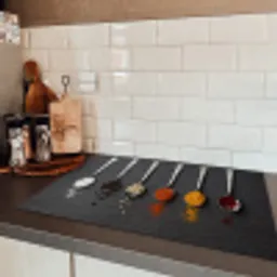 Specerijen - Lepels - Tafel - Rustiek - Kruiden Inductie beschermer vinyl 3mm klein -sfeer3