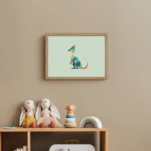 Staart - Dino - Minimalistisch - Blauw Light Box met batterij (Wandlamp kind) middel -sfeer2_kind