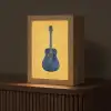 Gitaar - Akoestisch - Geel - Minimalistisch Light Box met kabel (Tafellamp) klein -z3d_website