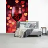 Rood - Wijn - Hartjes fotobehang vinyl groot -slaapkamer
