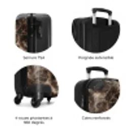 Bruin - Goud - Marmer NBS - Handbagage koffer - Volwassenen Unisex middel zzzzzzzbolletjes_FR