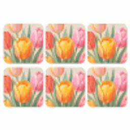 Tulpen - Abstract - Kleurrijk onderzetter kurk middel -3d